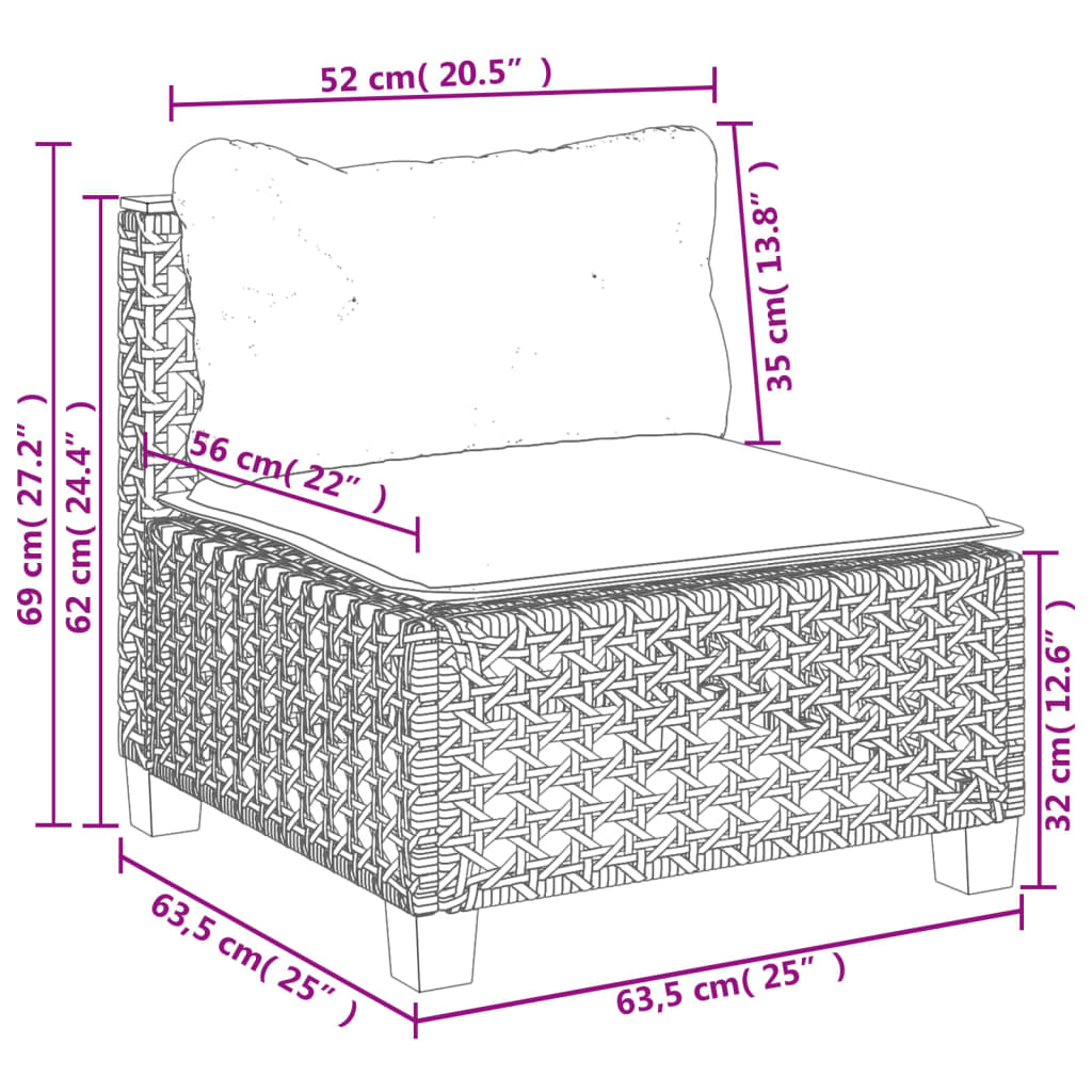 vidaXL 7-cz. zestaw wypoczynkowy do ogrodu, z poduszkami, szary