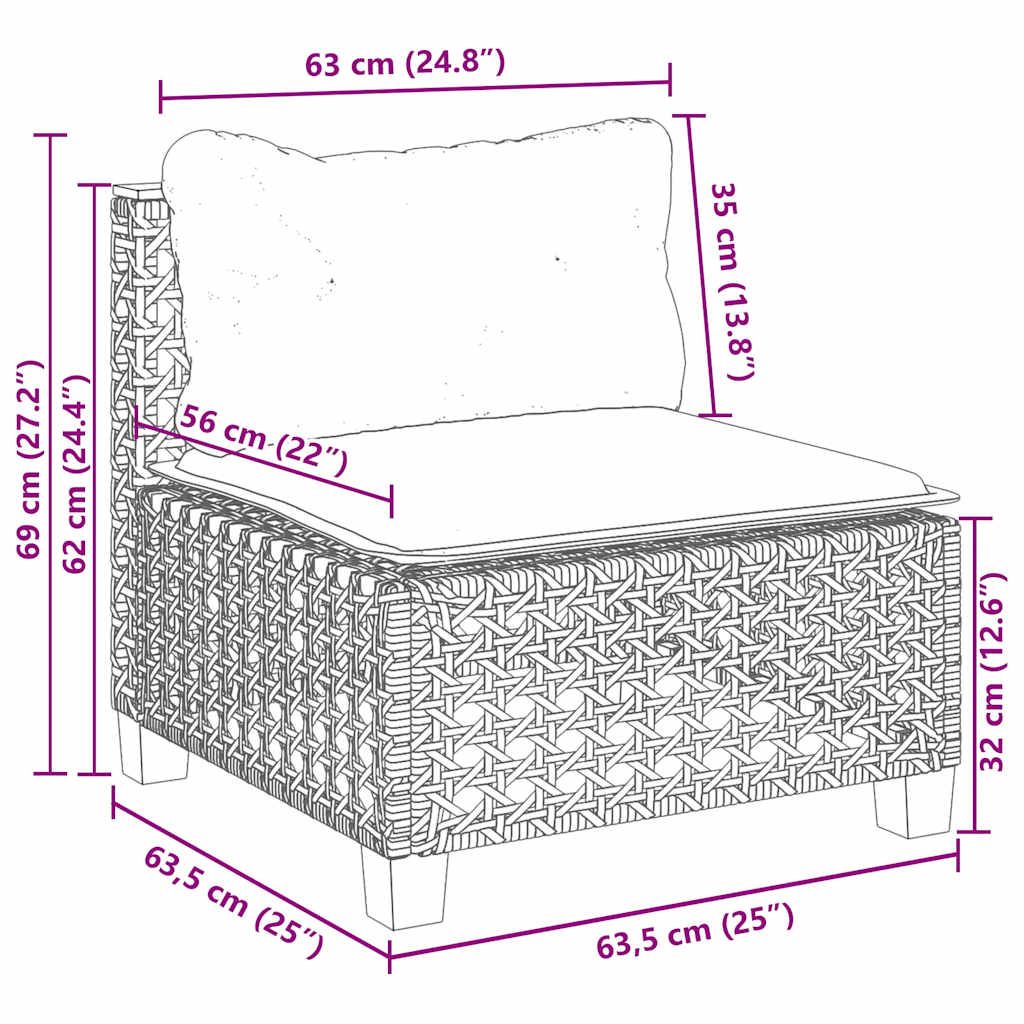 vidaXL 8-cz. zestaw mebli ogrodowych z poduszkami, beżowy, polirattan