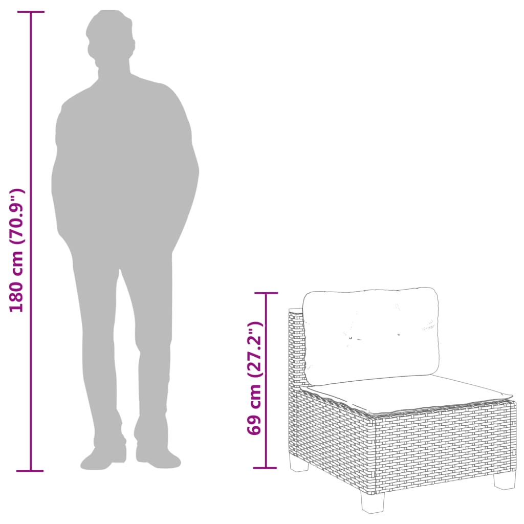 vidaXL 10-cz. zestaw wypoczynkowy do ogrodu, z poduszkami, czarny