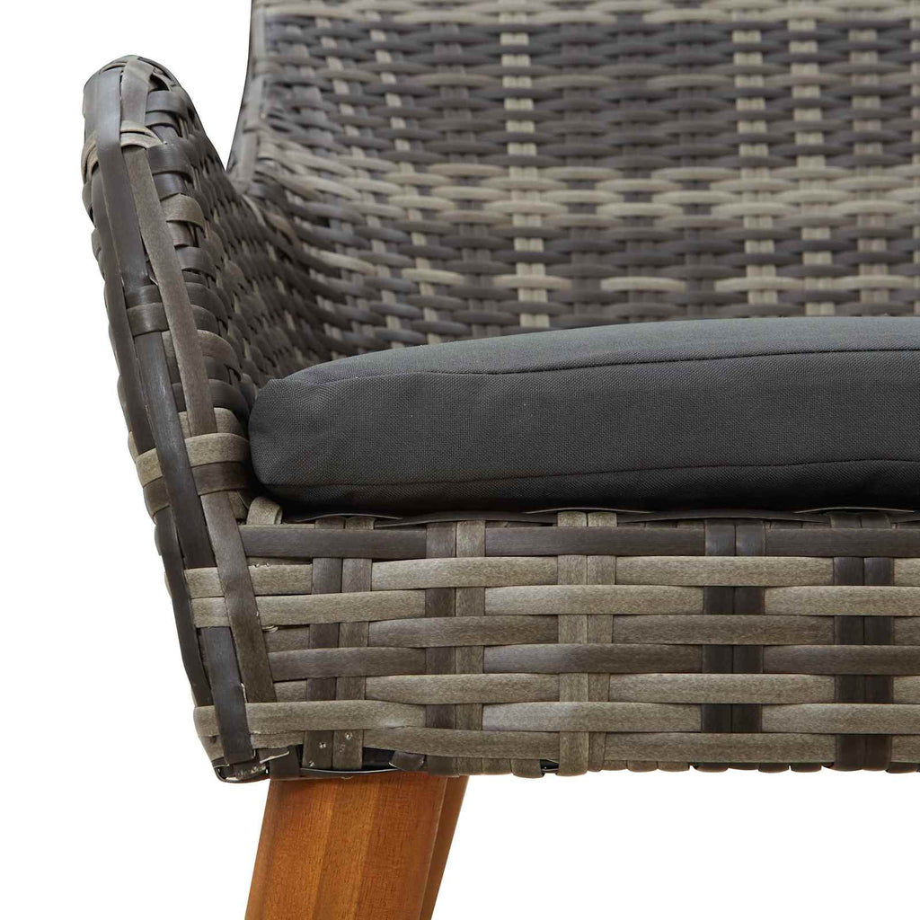 vidaXL Zestaw do jadalni w ogrodzie z poduszką 7 pcs Szary polirattan