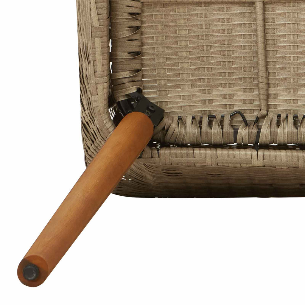 vidaXL Zestaw do jadalni w ogrodzie z poduszką 7 pcs Beżowy polirattan