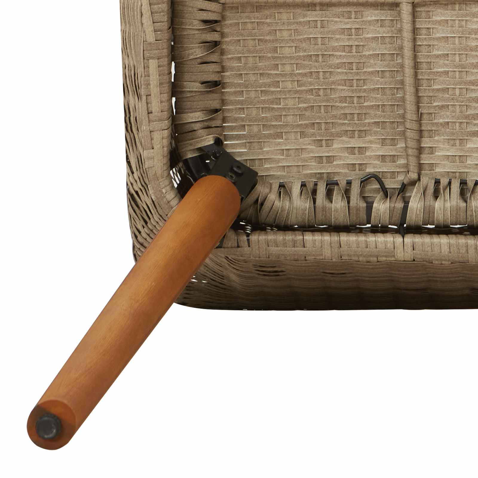 vidaXL Zestaw do jadalni w ogrodzie z poduszką 9 pcs Beżowy polirattan