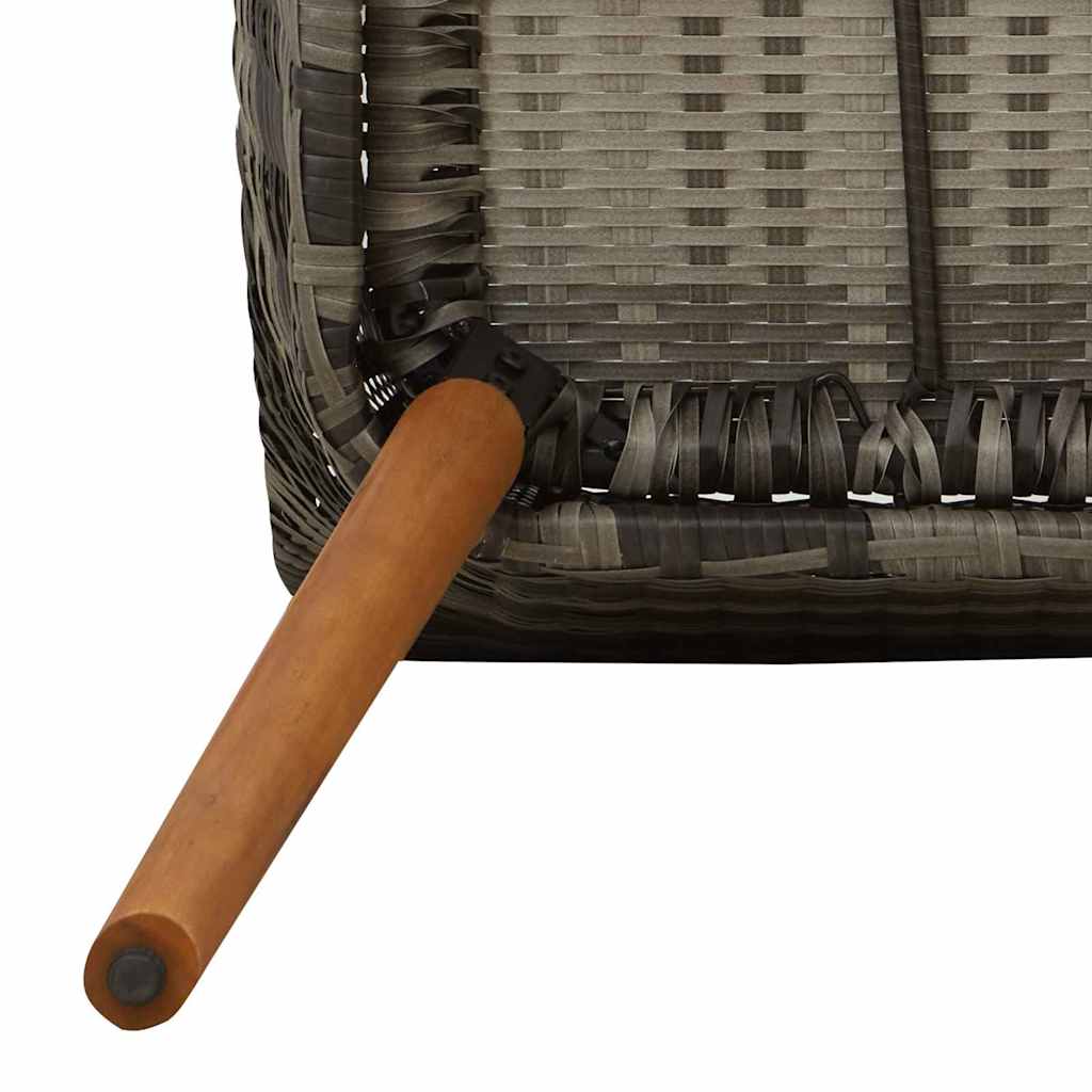 vidaXL Zestaw do jadalni w ogrodzie z poduszką 7 pcs Szary polirattan