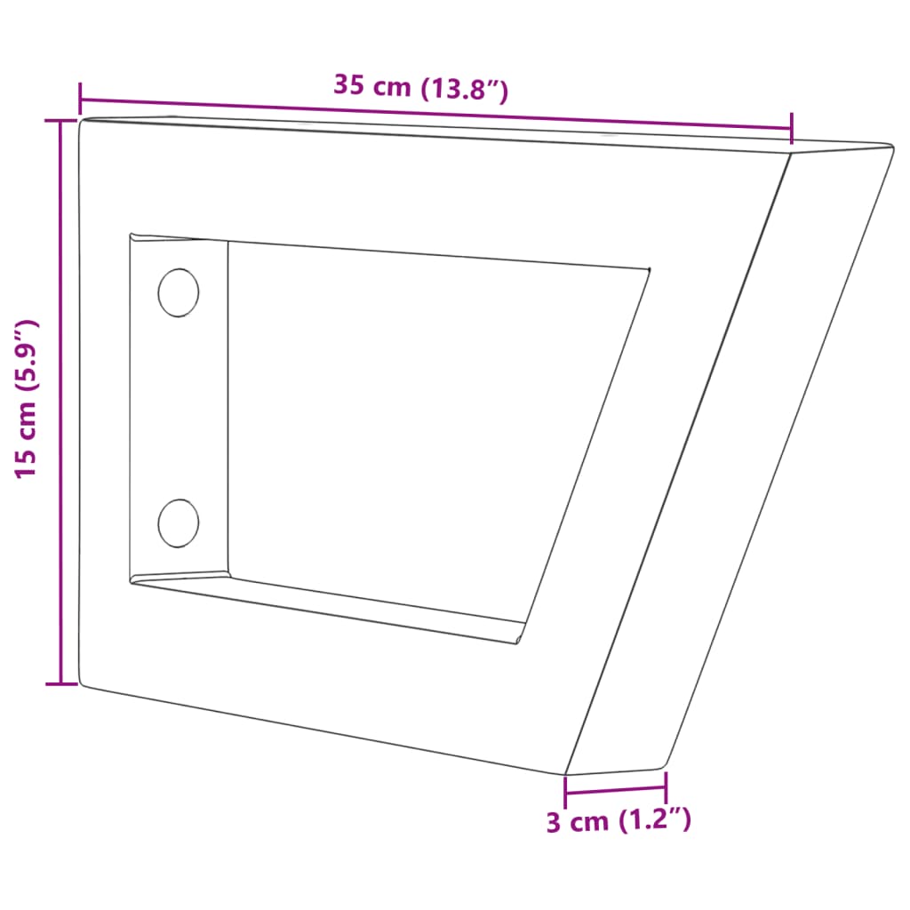 vidaXL Wsporniki do półki pod umywalkę, 2 szt., czarne, trapezowe