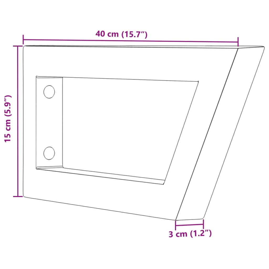 vidaXL Wsporniki do półki pod umywalkę, 2 szt., czarne, trapezowe