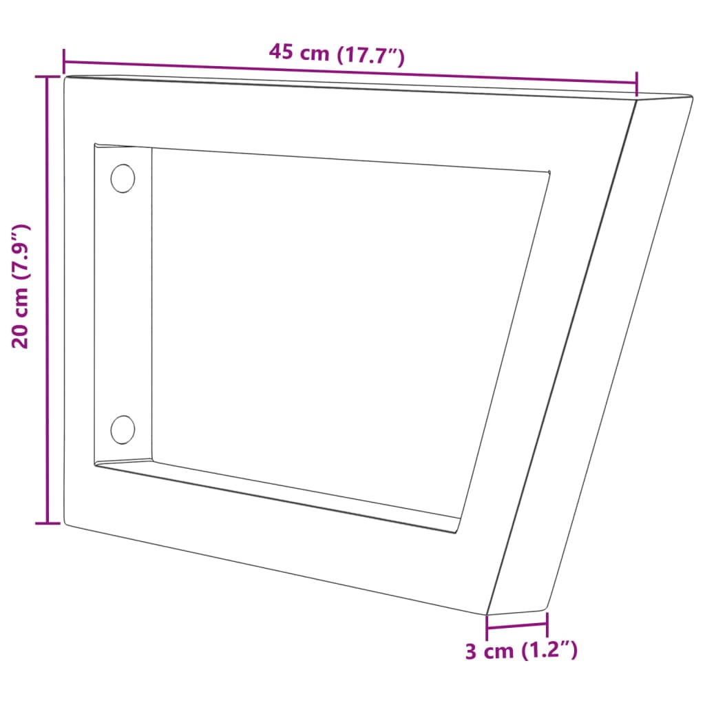 vidaXL Wsporniki do półki pod umywalkę, 2 szt., czarne, trapezowe