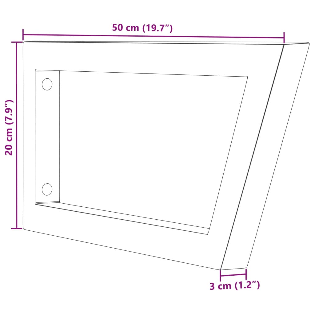 vidaXL Wsporniki do półki pod umywalkę, 2 szt., czarne, trapezowe