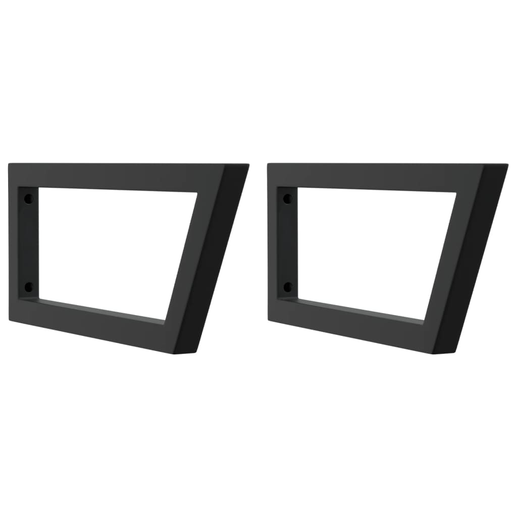 vidaXL Wsporniki do półki pod umywalkę, 2 szt., czarne, trapezowe