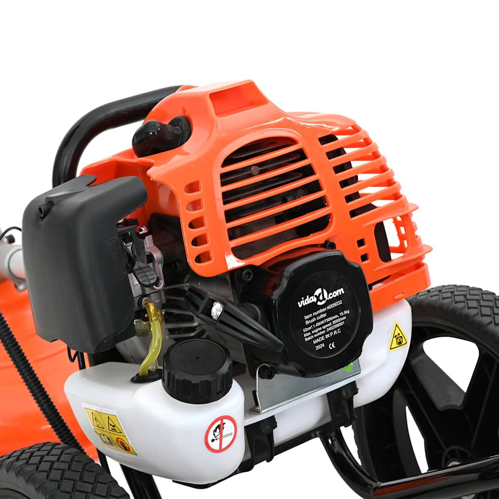 vidaXL Podkaszarka z kółkami pomarańczowa 52 cm3 1,45 kW