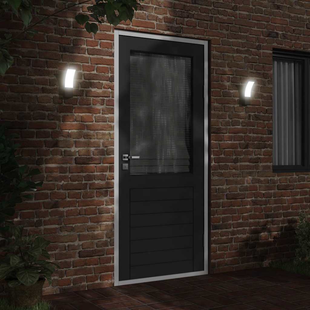 vidaXL Kinkiety zewnętrzne LED, 2 szt., czarne, odlewane aluminium