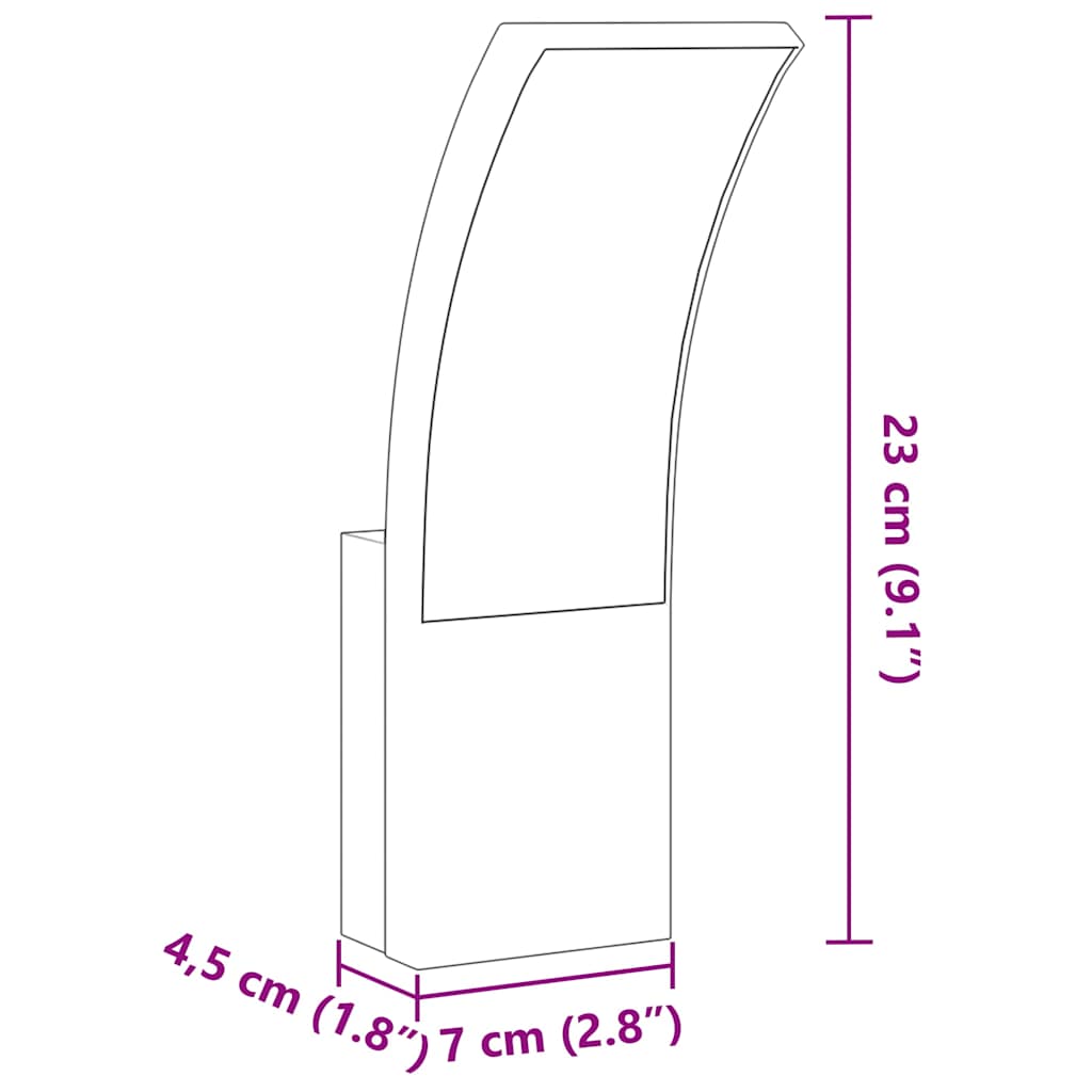 vidaXL Kinkiety zewnętrzne LED, 2 szt., czarne, odlewane aluminium