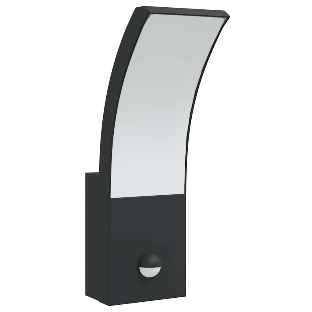 vidaXL Zewnętrzne kinkiety LED z czujnikami, 2 szt., czarne, aluminium