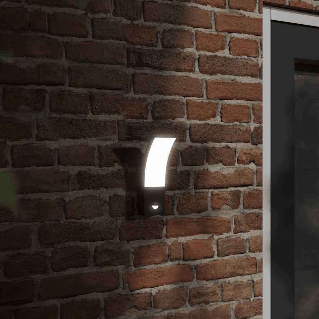 vidaXL Zewnętrzne kinkiety LED z czujnikami, 2 szt., czarne, aluminium