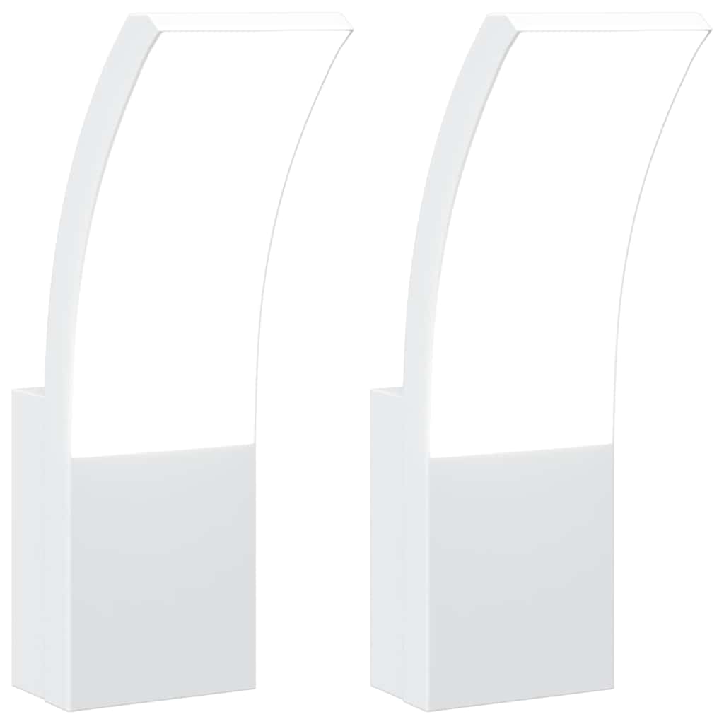 vidaXL Kinkiety zewnętrzne LED, 2 szt., białe, odlewane aluminium