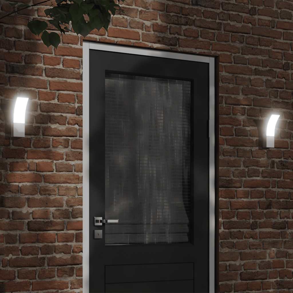 vidaXL Kinkiety zewnętrzne LED, 2 szt., białe, odlewane aluminium