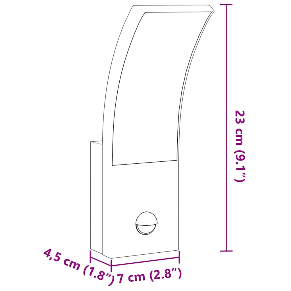 vidaXL Zewnętrzne kinkiety LED z czujnikami, 2 szt., białe, aluminium