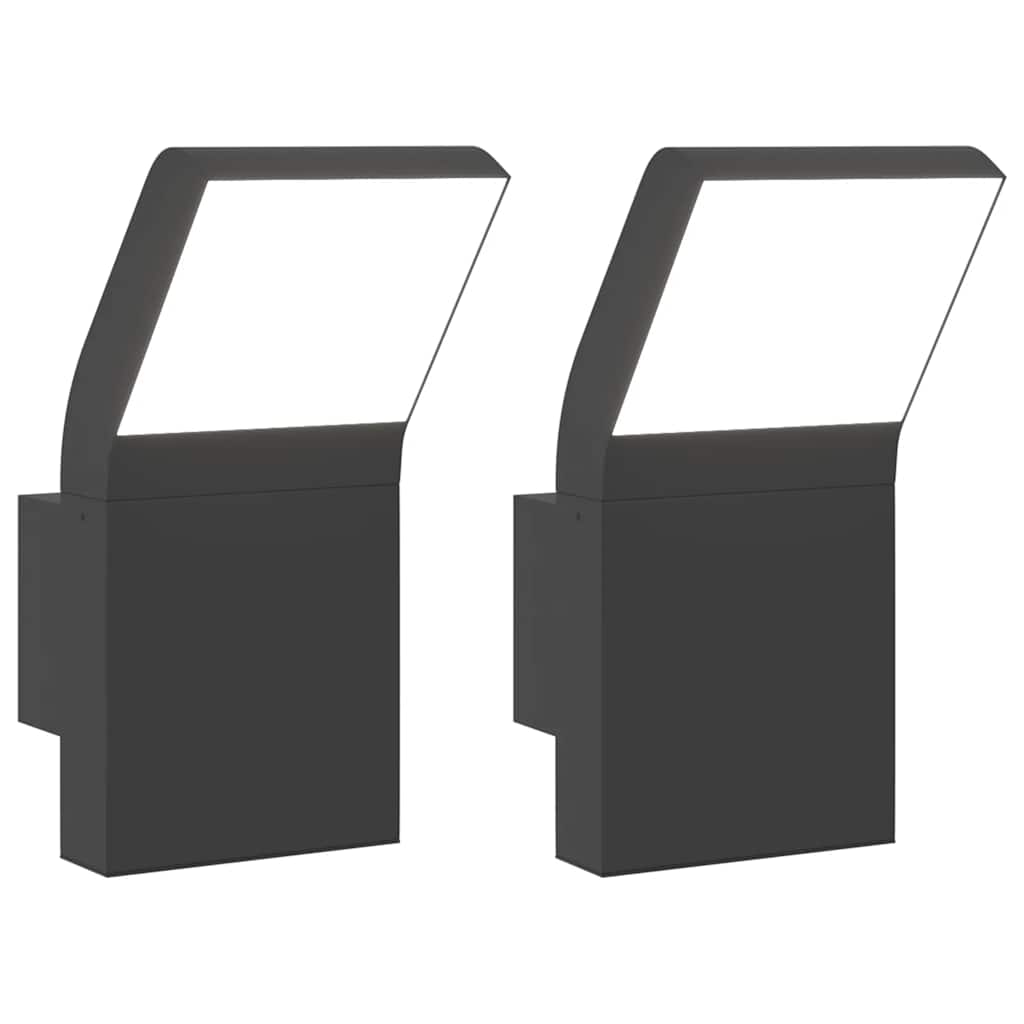 vidaXL Kinkiety zewnętrzne LED, 2 szt., czarne, odlewane aluminium