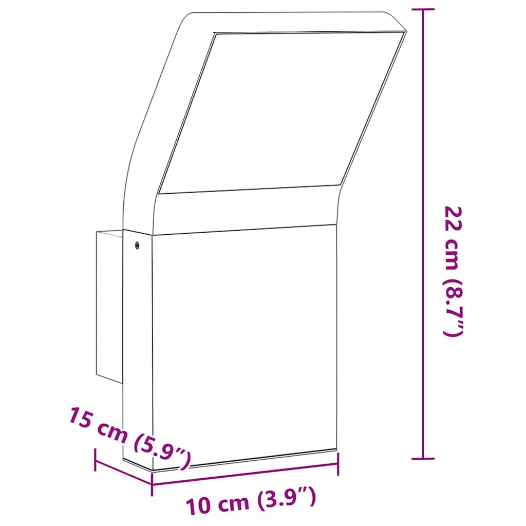 vidaXL Kinkiety zewnętrzne LED, 2 szt., czarne, odlewane aluminium