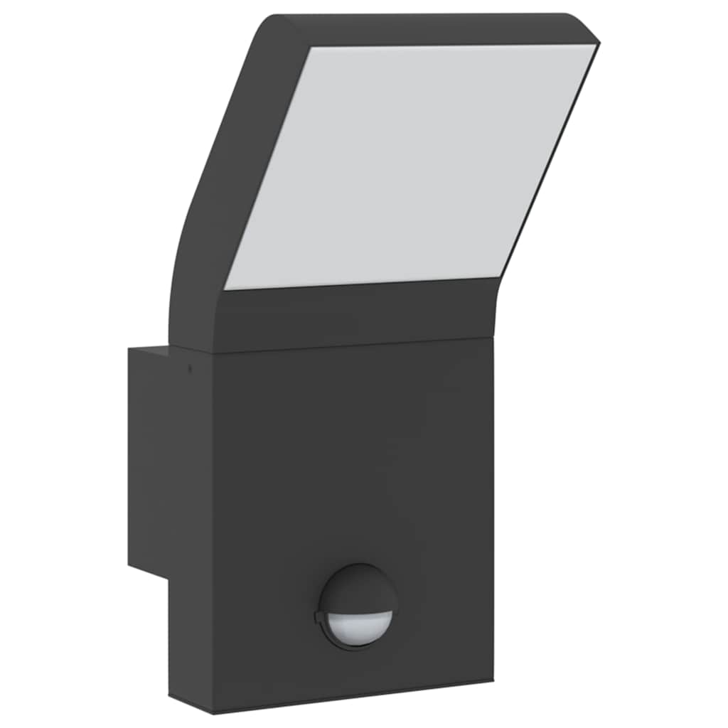 vidaXL Zewnętrzny kinkiet LED z czujnikiem, czarny, odlewane aluminium