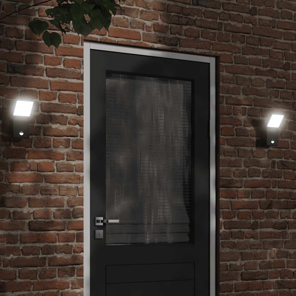 vidaXL Zewnętrzny kinkiet LED z czujnikiem, czarny, odlewane aluminium