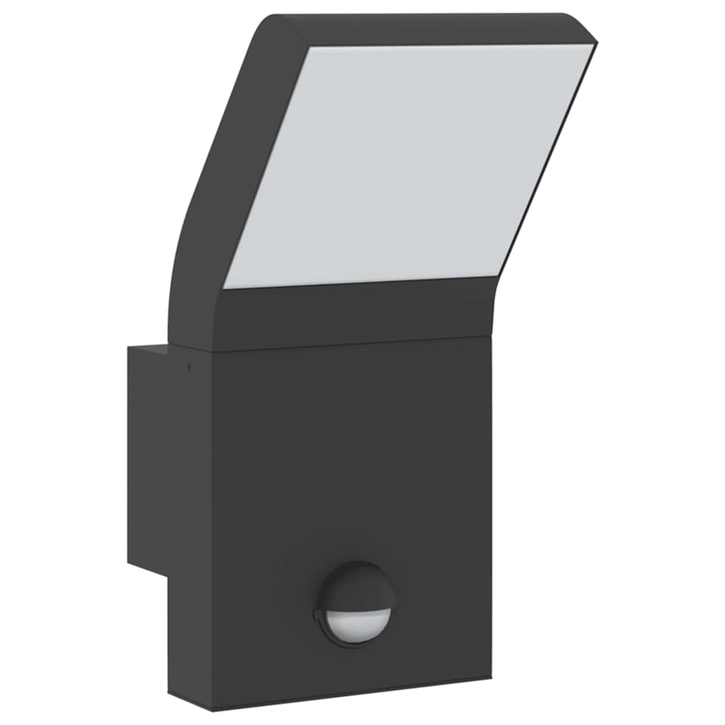 vidaXL Zewnętrzne kinkiety LED z czujnikami, 2 szt., czarne, aluminium