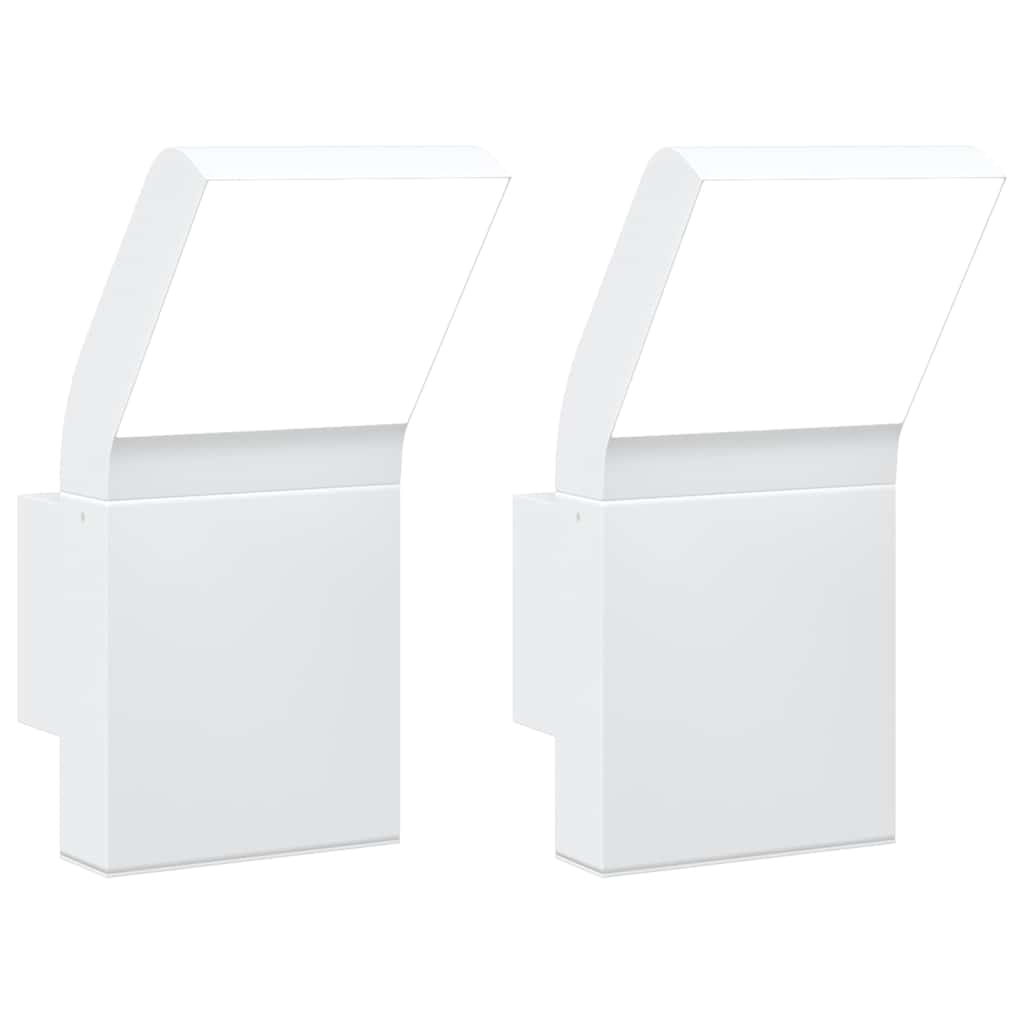 vidaXL Kinkiety zewnętrzne LED, 2 szt., białe, odlewane aluminium