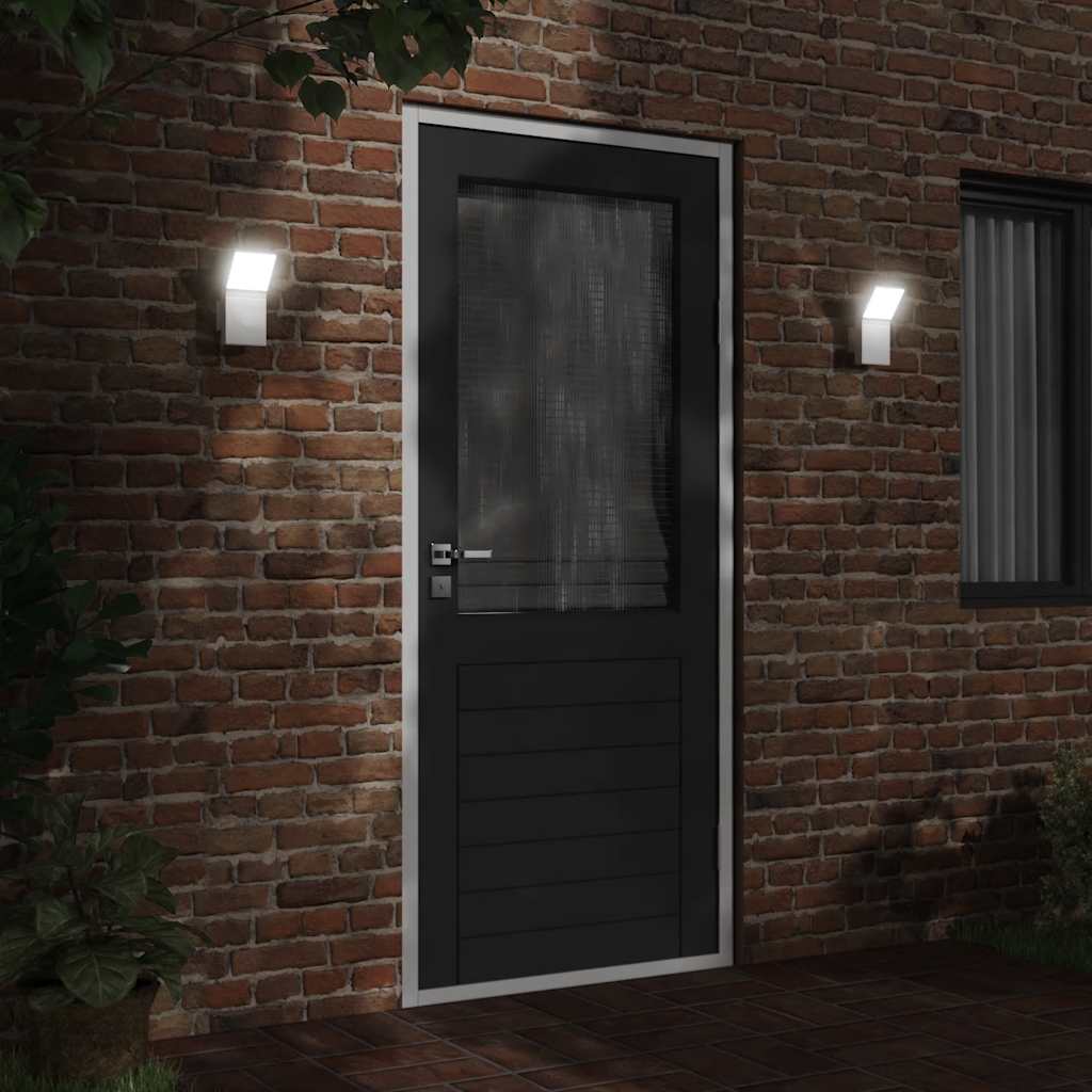 vidaXL Kinkiety zewnętrzne LED, 2 szt., białe, odlewane aluminium