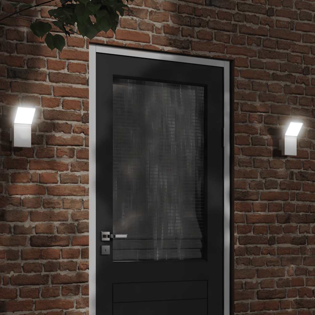vidaXL Kinkiety zewnętrzne LED, 2 szt., białe, odlewane aluminium