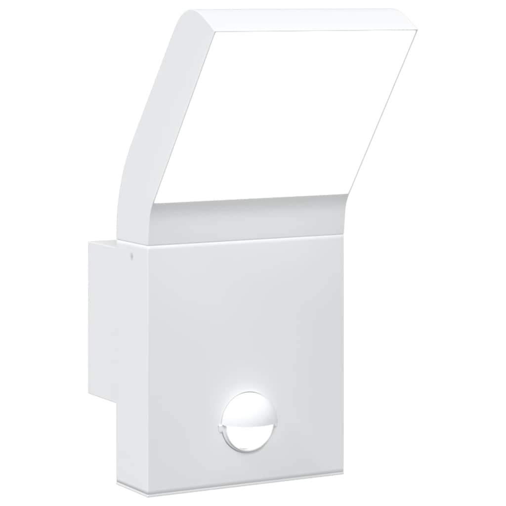 vidaXL Zewnętrzny kinkiet LED z czujnikiem, biały, odlewane aluminium