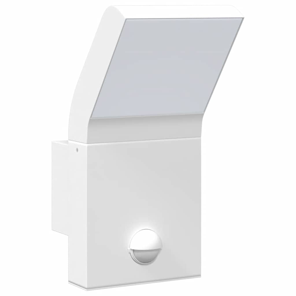 vidaXL Zewnętrzny kinkiet LED z czujnikiem, biały, odlewane aluminium