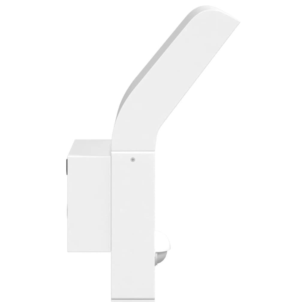 vidaXL Zewnętrzny kinkiet LED z czujnikiem, biały, odlewane aluminium