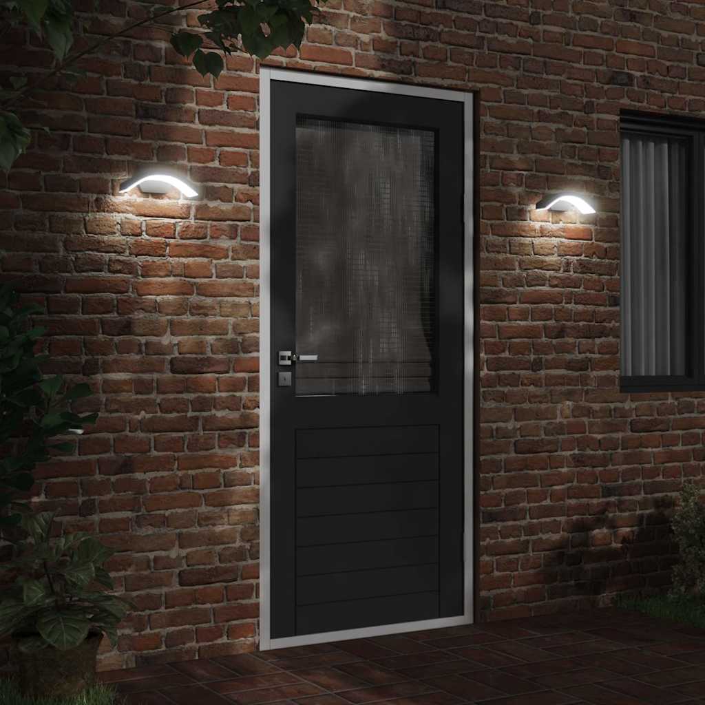 vidaXL Kinkiety zewnętrzne LED, 2 szt., czarne, odlewane aluminium