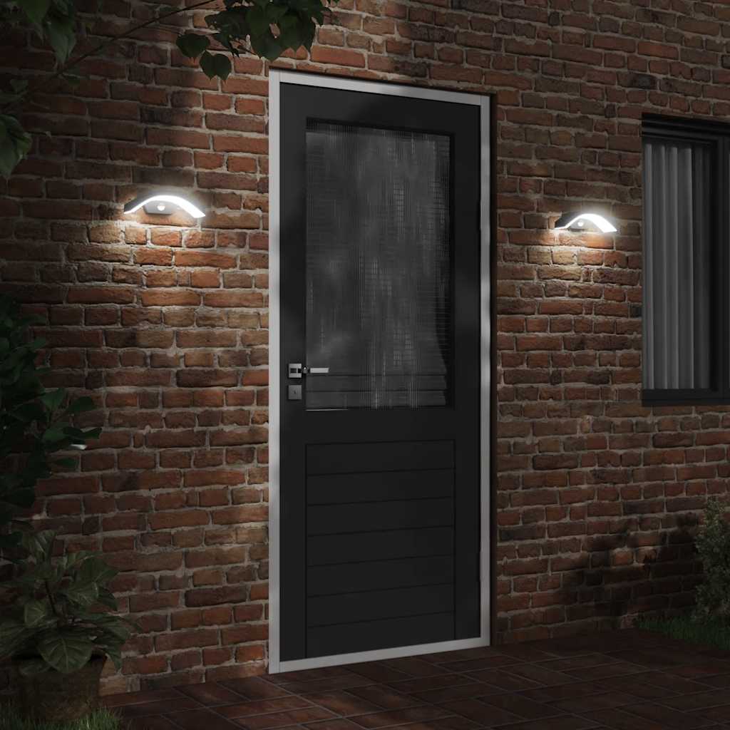 vidaXL Zewnętrzny kinkiet LED z czujnikiem, czarny, odlewane aluminium
