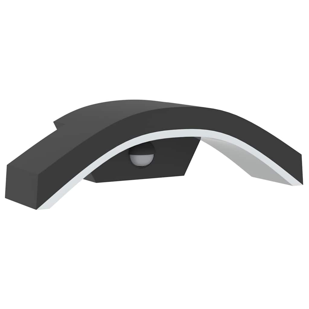 vidaXL Zewnętrzny kinkiet LED z czujnikiem, czarny, odlewane aluminium