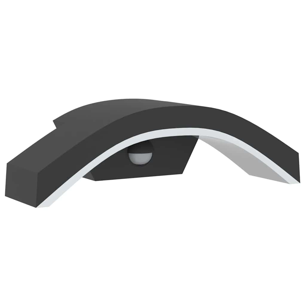vidaXL Zewnętrzne kinkiety LED z czujnikami, 2 szt., czarne, aluminium