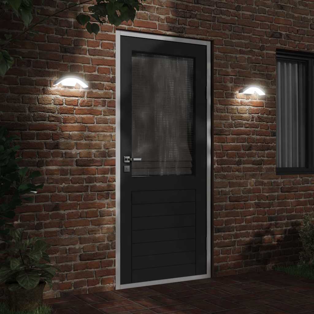 vidaXL Kinkiety zewnętrzne LED, 2 szt., białe, odlewane aluminium