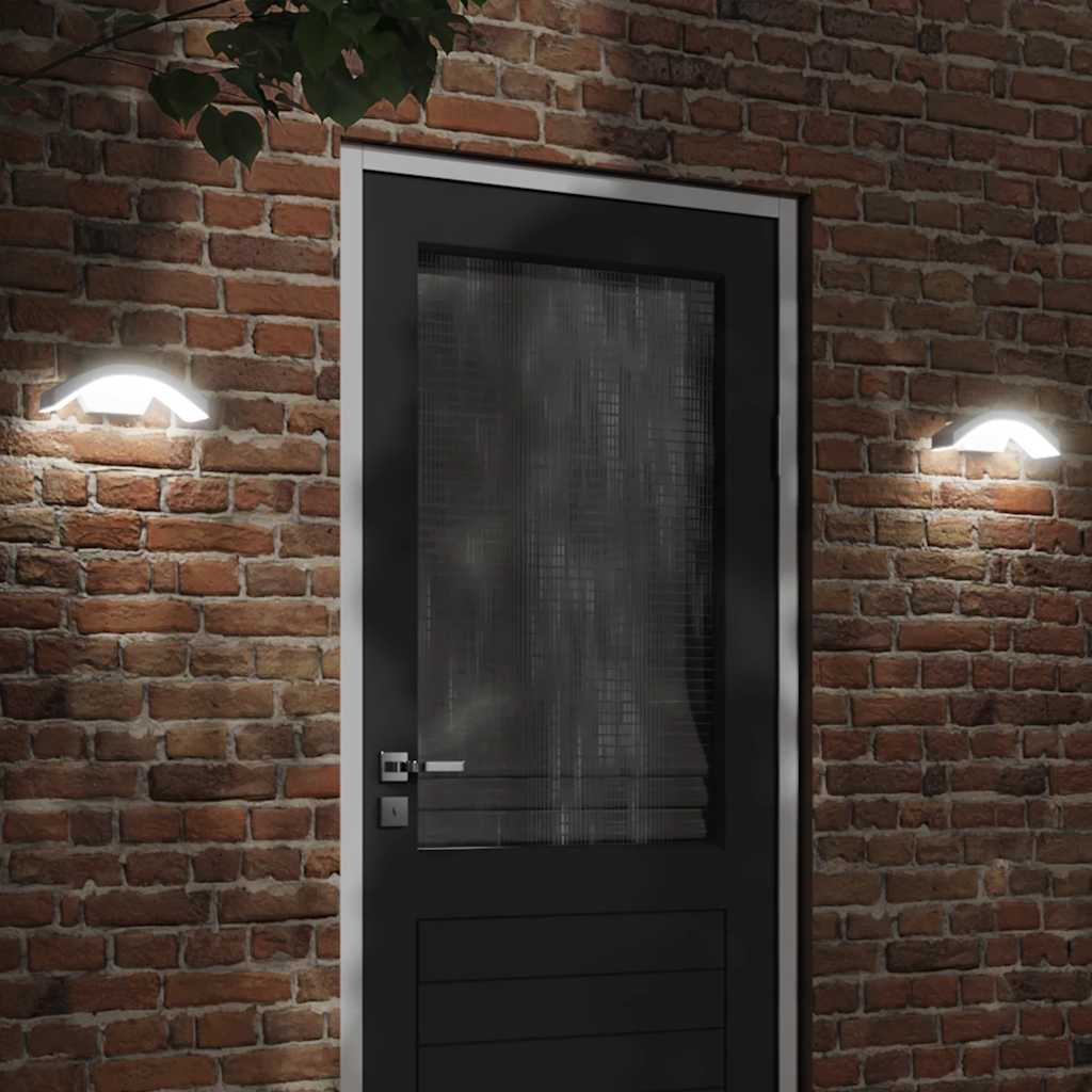 vidaXL Kinkiety zewnętrzne LED, 2 szt., białe, odlewane aluminium