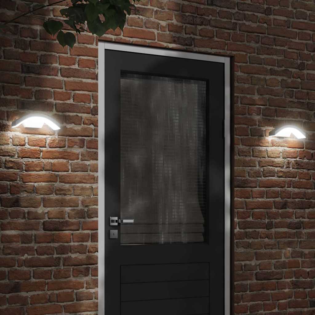vidaXL Zewnętrzny kinkiet LED z czujnikiem, biały, odlewane aluminium