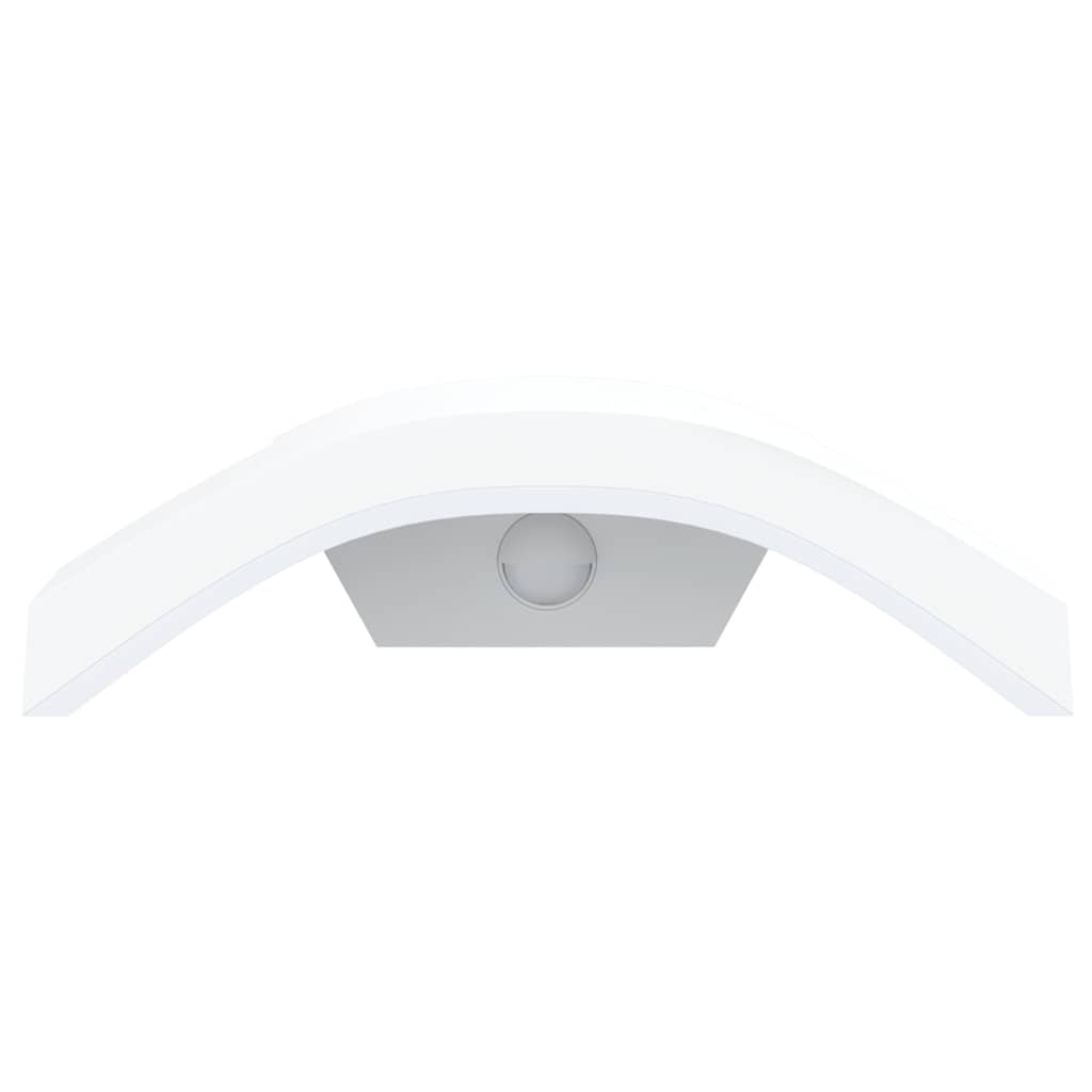 vidaXL Zewnętrzne kinkiety LED z czujnikami, 2 szt., białe, aluminium