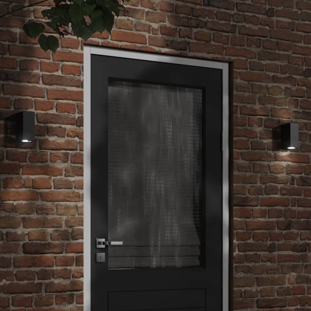 vidaXL Kinkiety zewnętrzne, 2 szt., czarne, odlewane aluminium