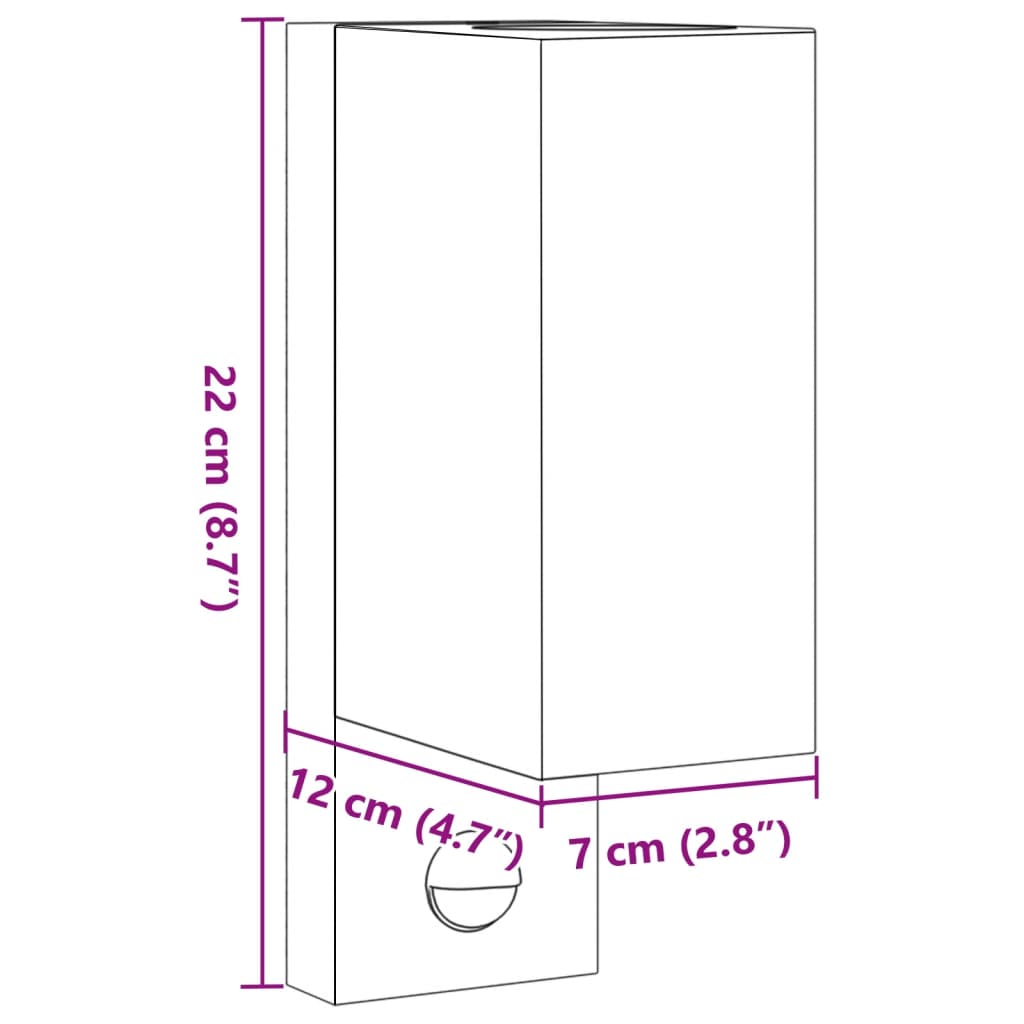 vidaXL Zewnętrzny kinkiet z czujnikiem, czarny, odlewane aluminium