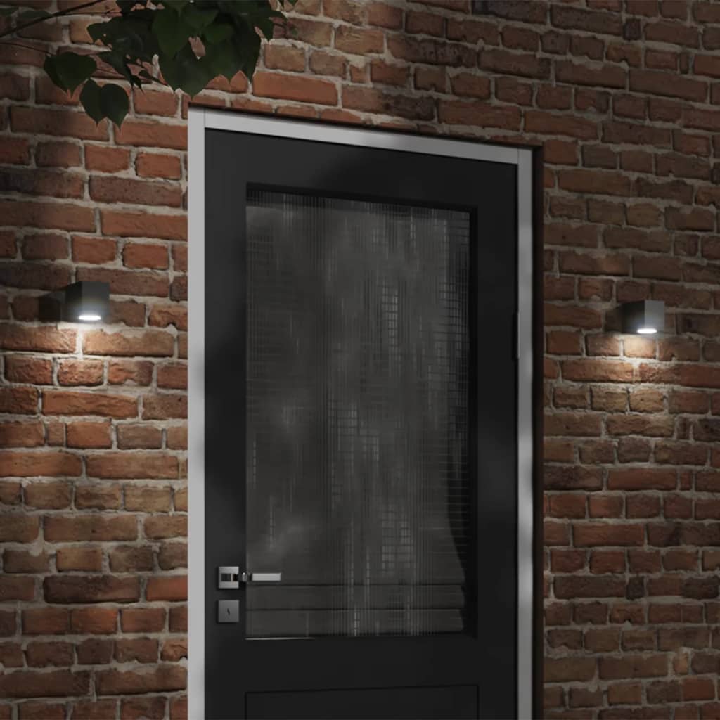 vidaXL Kinkiety zewnętrzne, 2 szt., czarne, odlewane aluminium