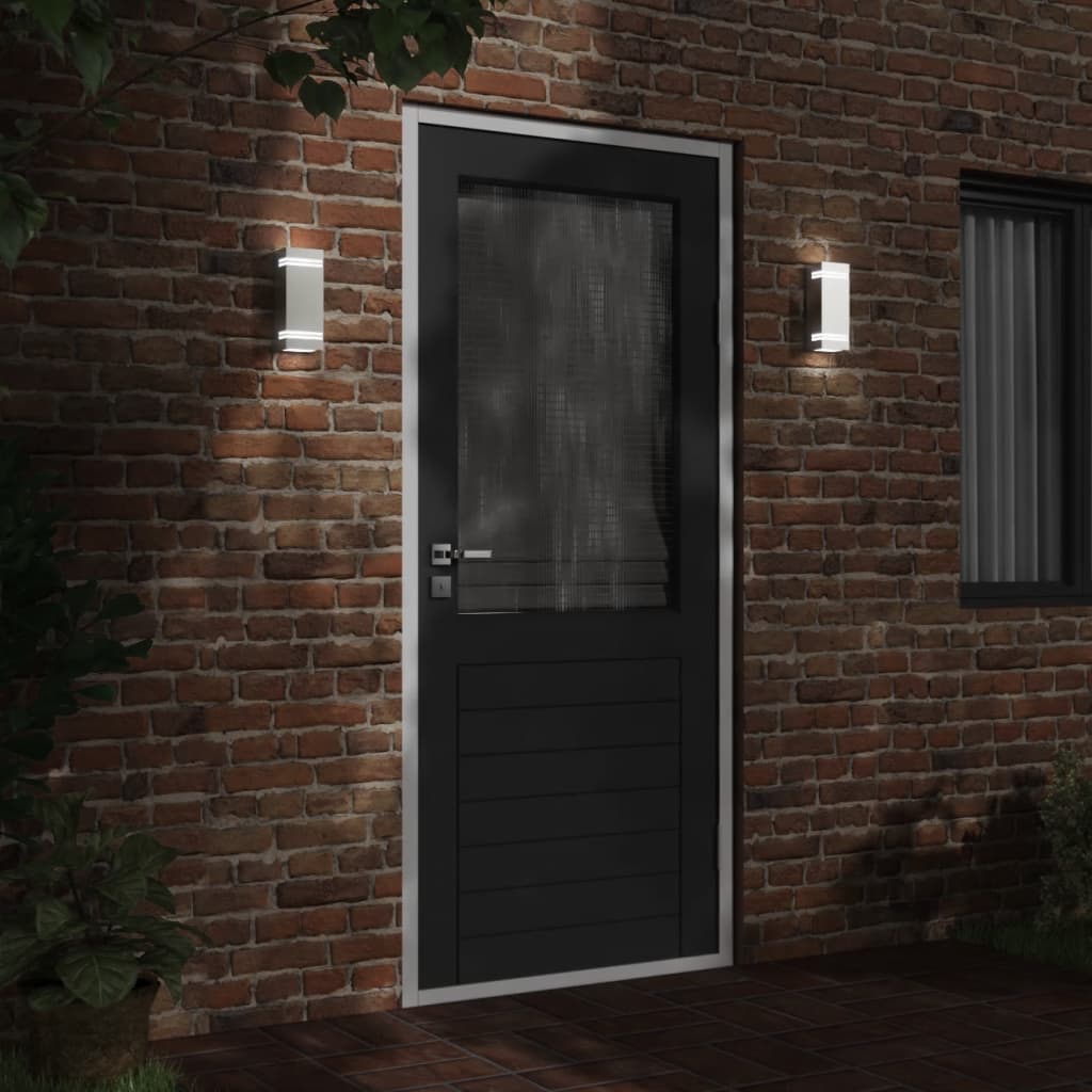 vidaXL Kinkiety zewnętrzne, 2 szt. srebrne, stal nierdzewna