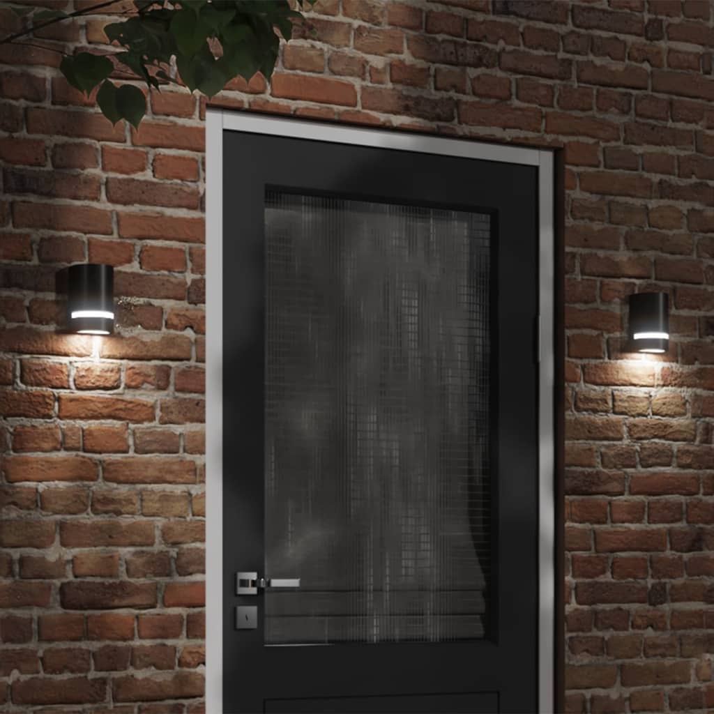 vidaXL Kinkiet zewnętrzny, czarny, odlewane aluminium
