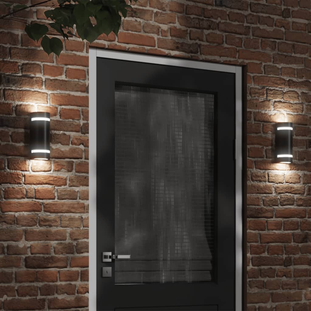 vidaXL Kinkiet zewnętrzny, czarny, odlewane aluminium