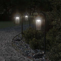 vidaXL Lampy ogrodowe stojące, 3 szt., czarne, 60 cm, stal nierdzewna