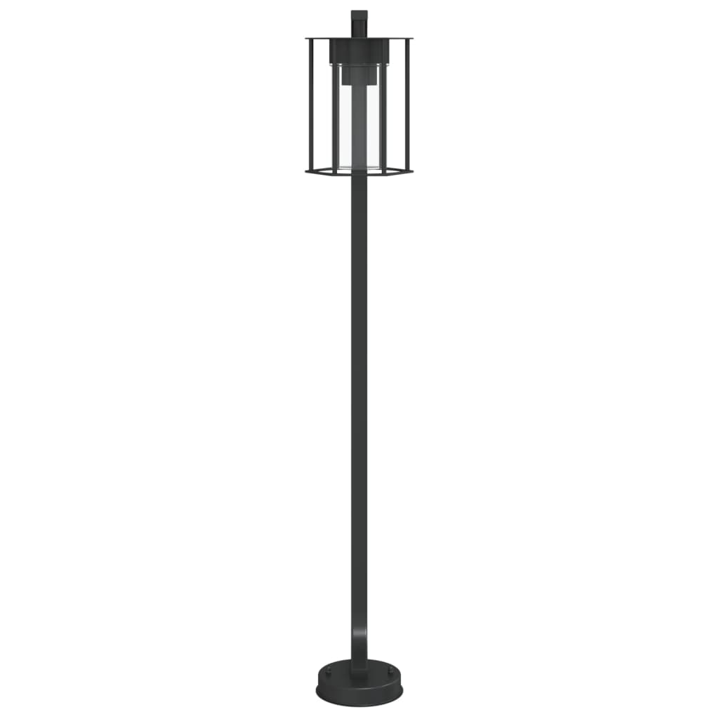 vidaXL Lampa ogrodowa stojąca, czarna, 100 cm, stal nierdzewna