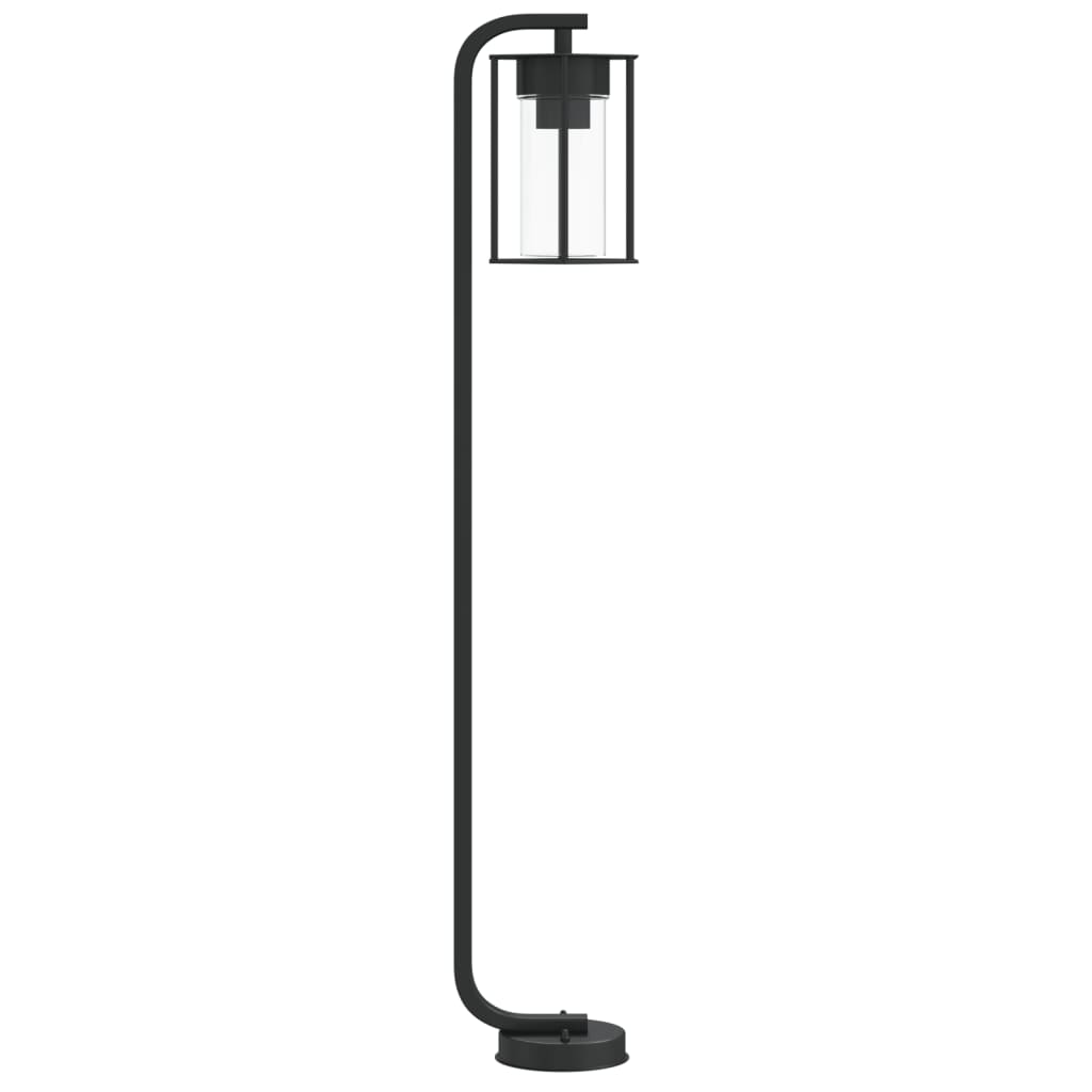 vidaXL Lampa ogrodowa stojąca, czarna, 100 cm, stal nierdzewna