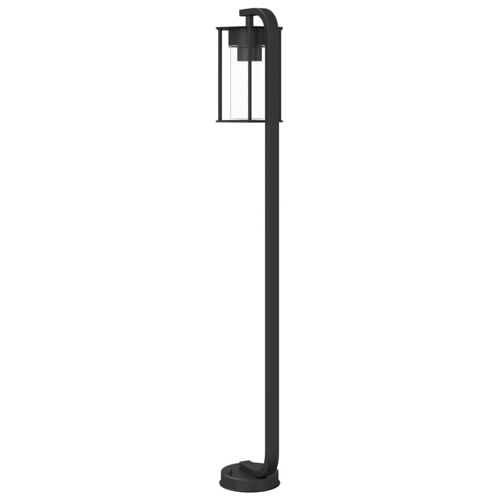 vidaXL Lampa ogrodowa stojąca, czarna, 100 cm, stal nierdzewna