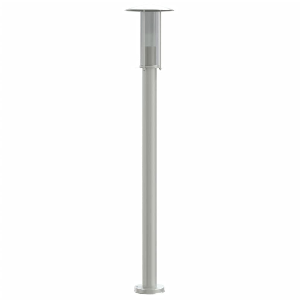 vidaXL Lampa ogrodowa na słupku, srebrna, 100 cm, stal nierdzewna